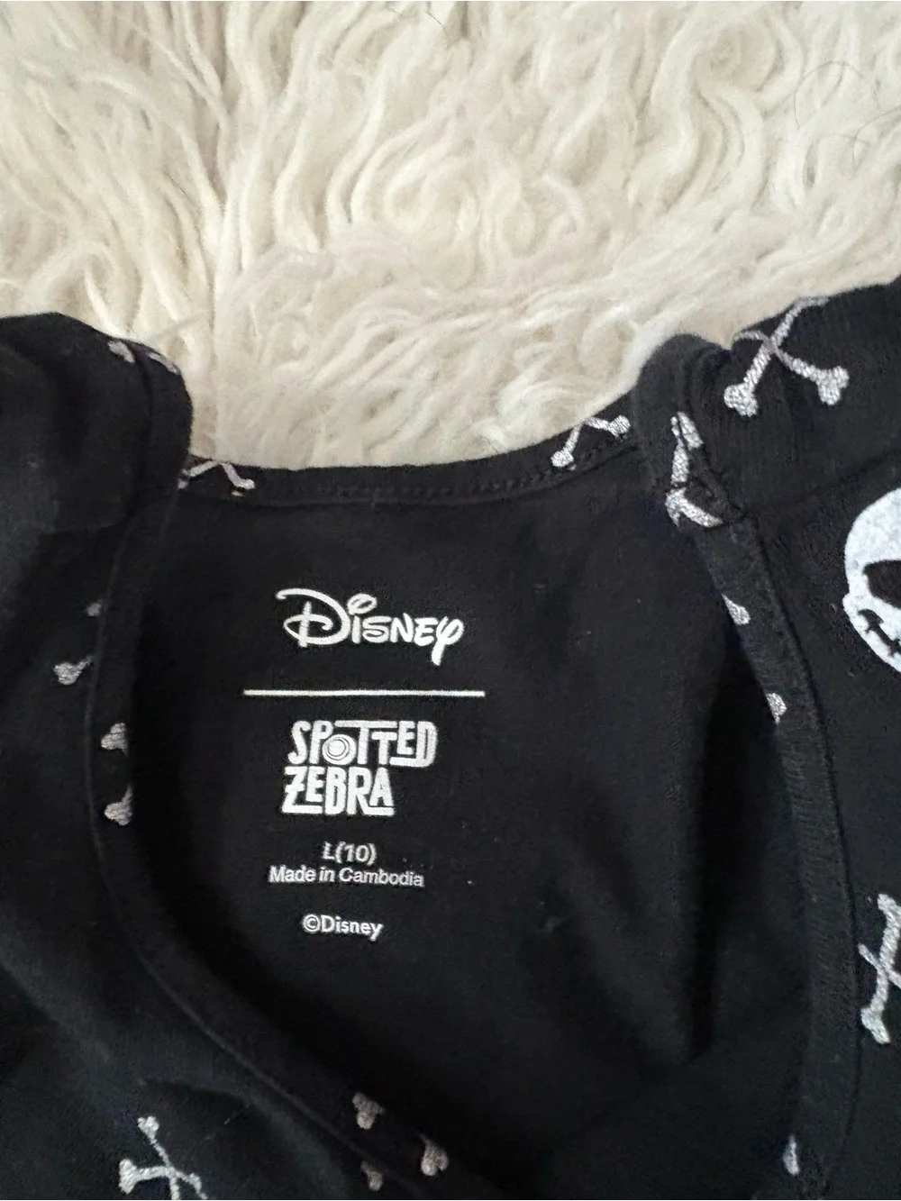 Disney Black Tiered Dress with White Jack Skellington print